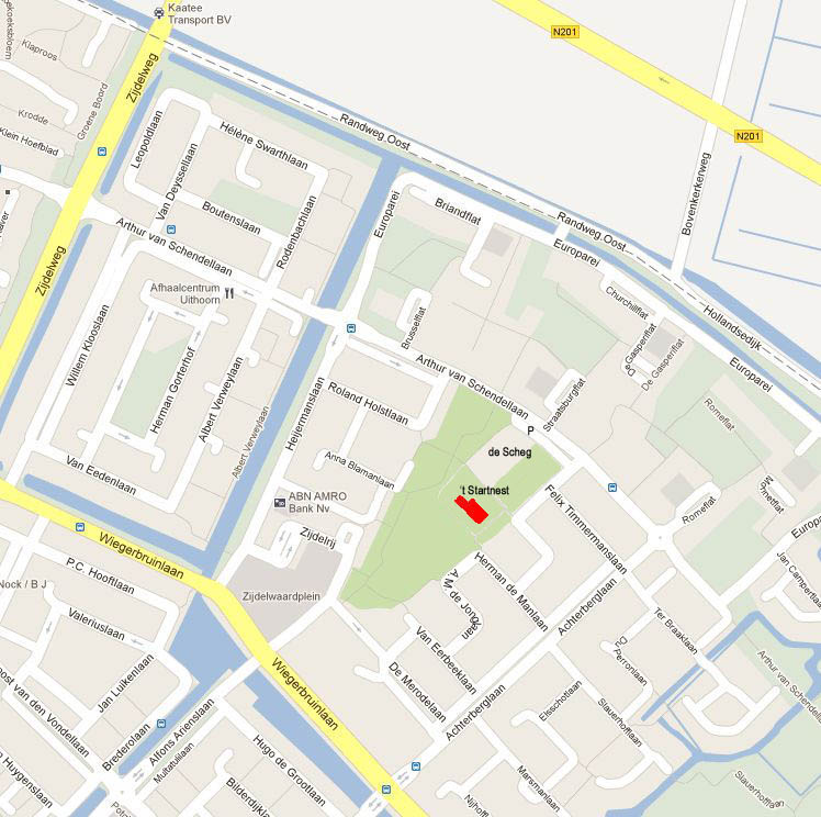 't Startnest is in het rood aangegeven.